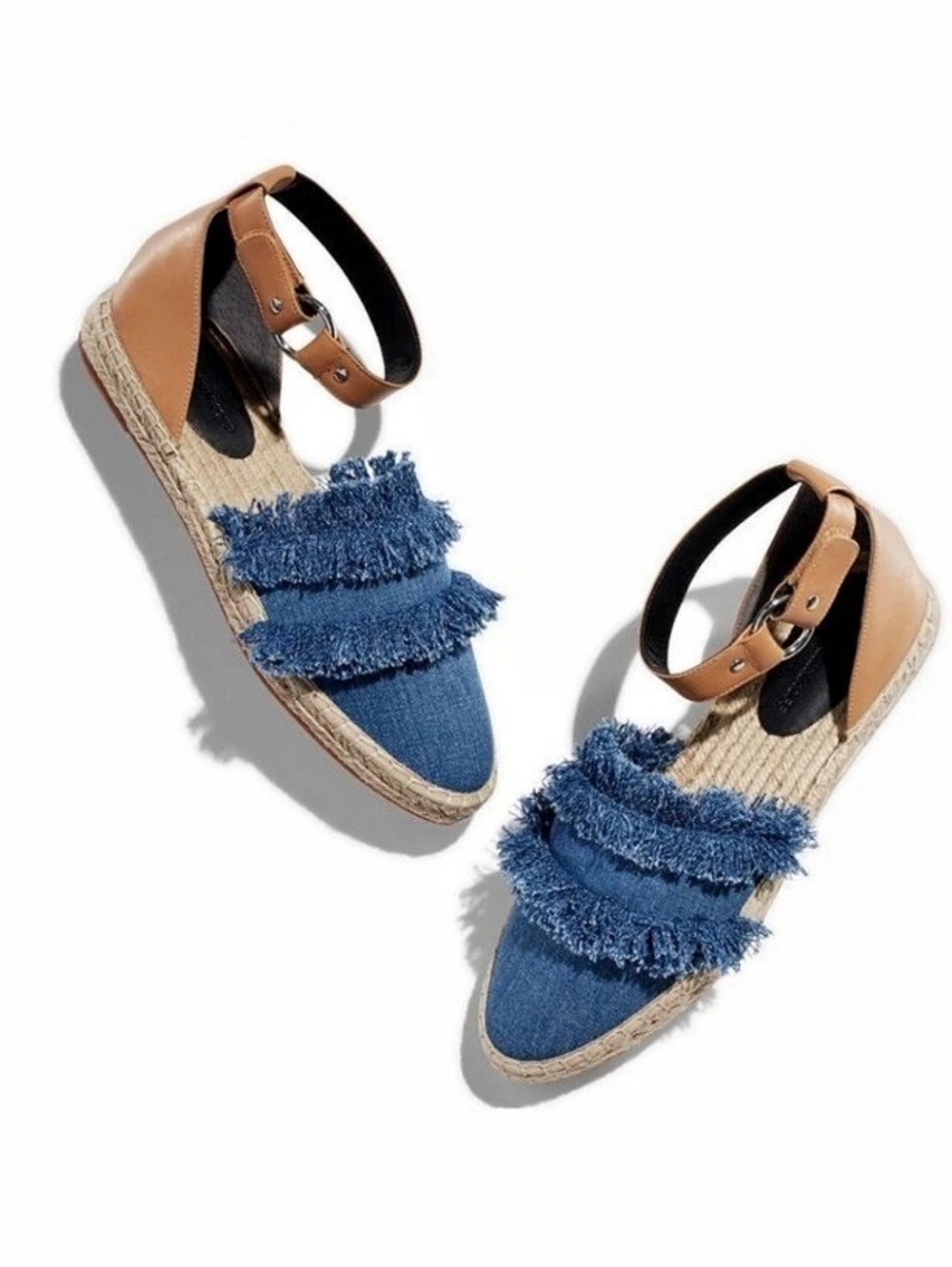 REBECCA MINKOFF Vicky Denim and Leather D’Orsay Espadrille